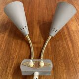 Double metal wall lamp, Scandinavian design 1950.