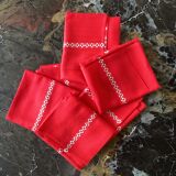Set of six napkins in cotton / linen vintage dimension: height -52cm- width -48cm-
