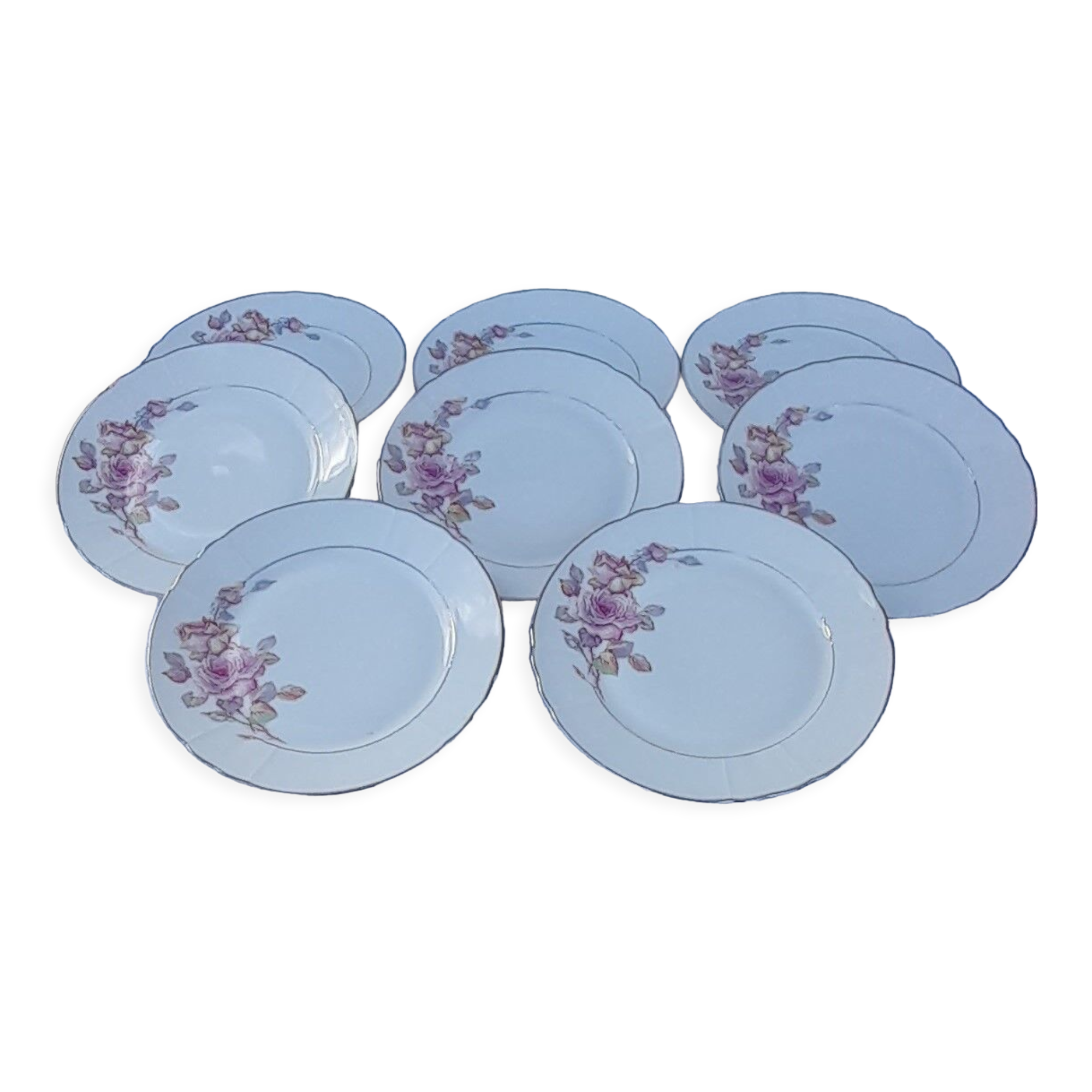 8 assiettes en porcelaine  Louis Lourioux diam 20,5 cm