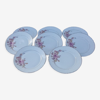 8 porcelain plates Louis Lourioux diam 20,5 cm