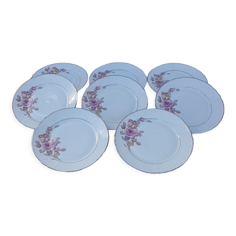 8 porcelain plates Louis Lourioux diam 20,5 cm