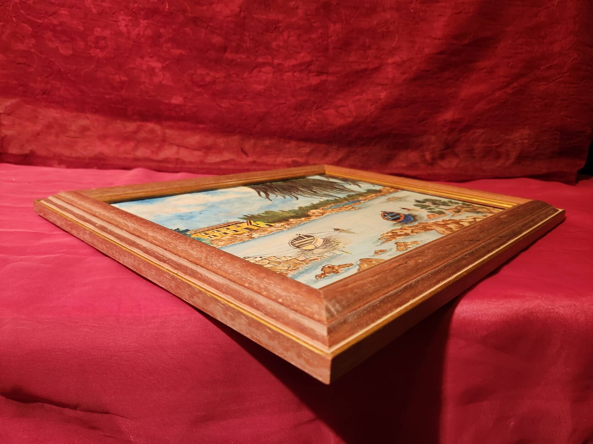 Tableau Saint Florent Corse signé JPS Oscar