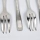 10 Christofle Alfénide Saigon model dessert forks in silver-plated metal.