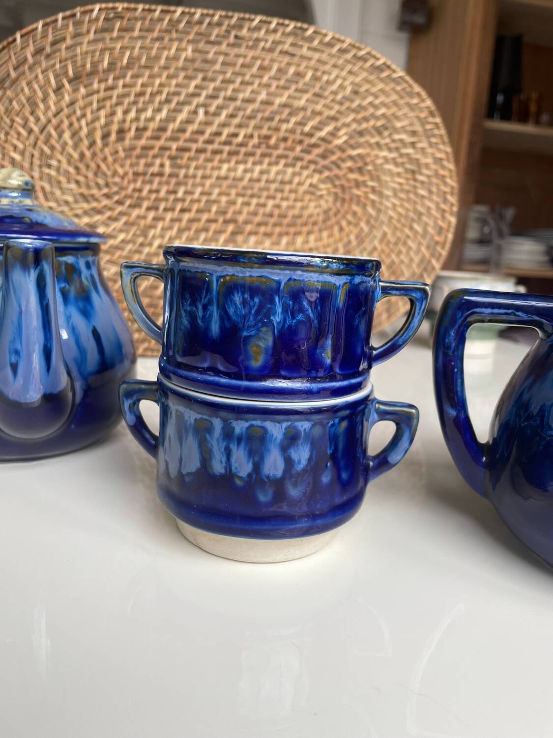 Old enameled coffee pot