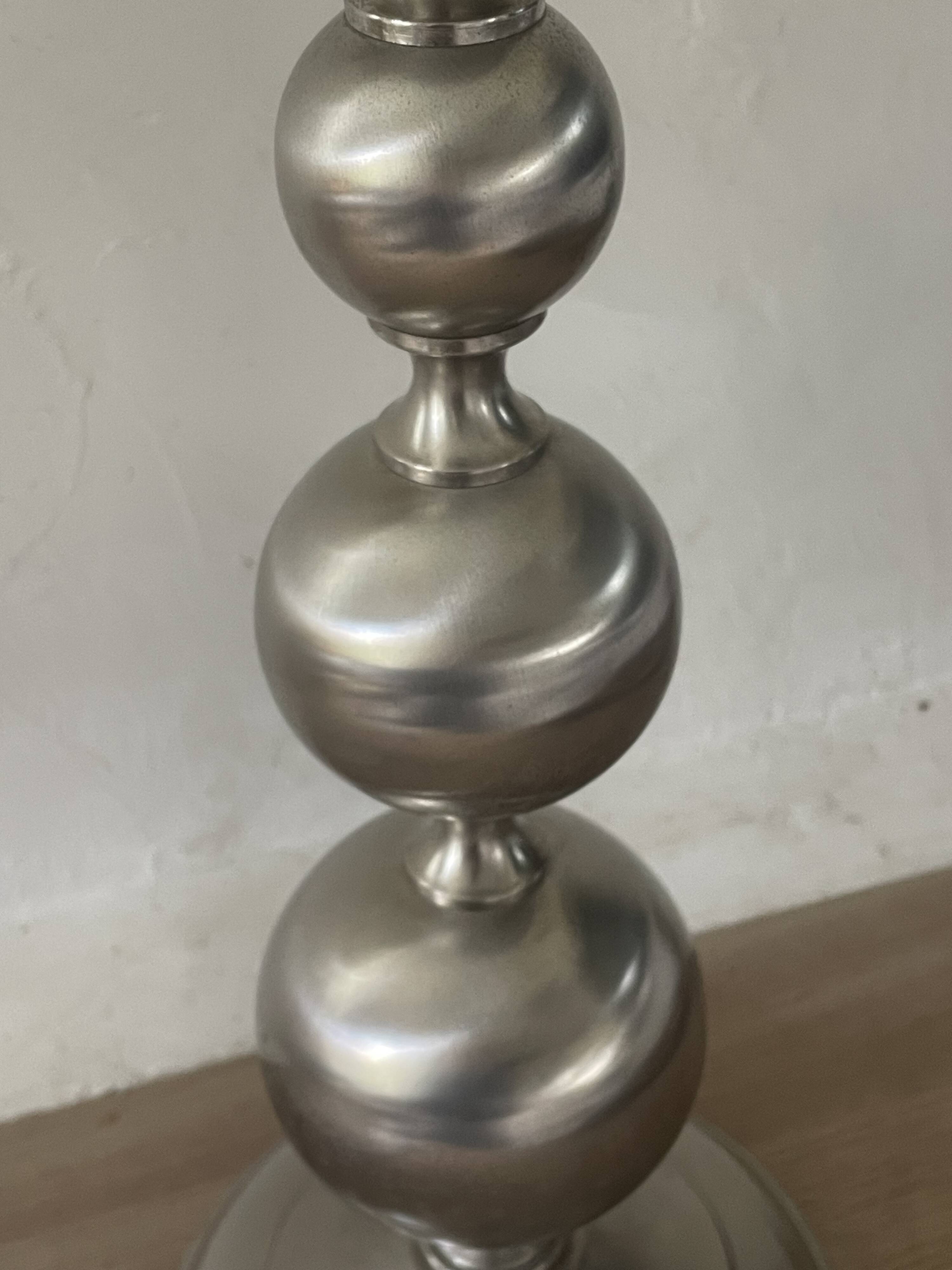 Brushed aluminium lamp 43cm 1970s
