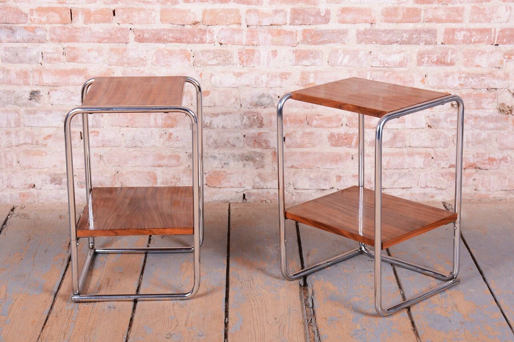 Bauhaus Bedside Tables by M. Breuer for Thonet, Germany, 1920s, Set of 2