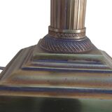 Pair of empire style lamps with red lampshades