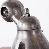 Metal desk lamp, Industrial style with two articulated arms by Jean-Louis Domecq for Jieldé.