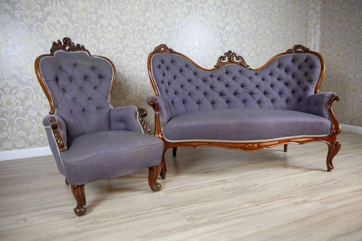 Set of Rococo Revival Walnut Parlor Set, 1890s