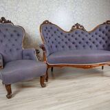 Set of Rococo Revival Walnut Parlor Set, 1890s