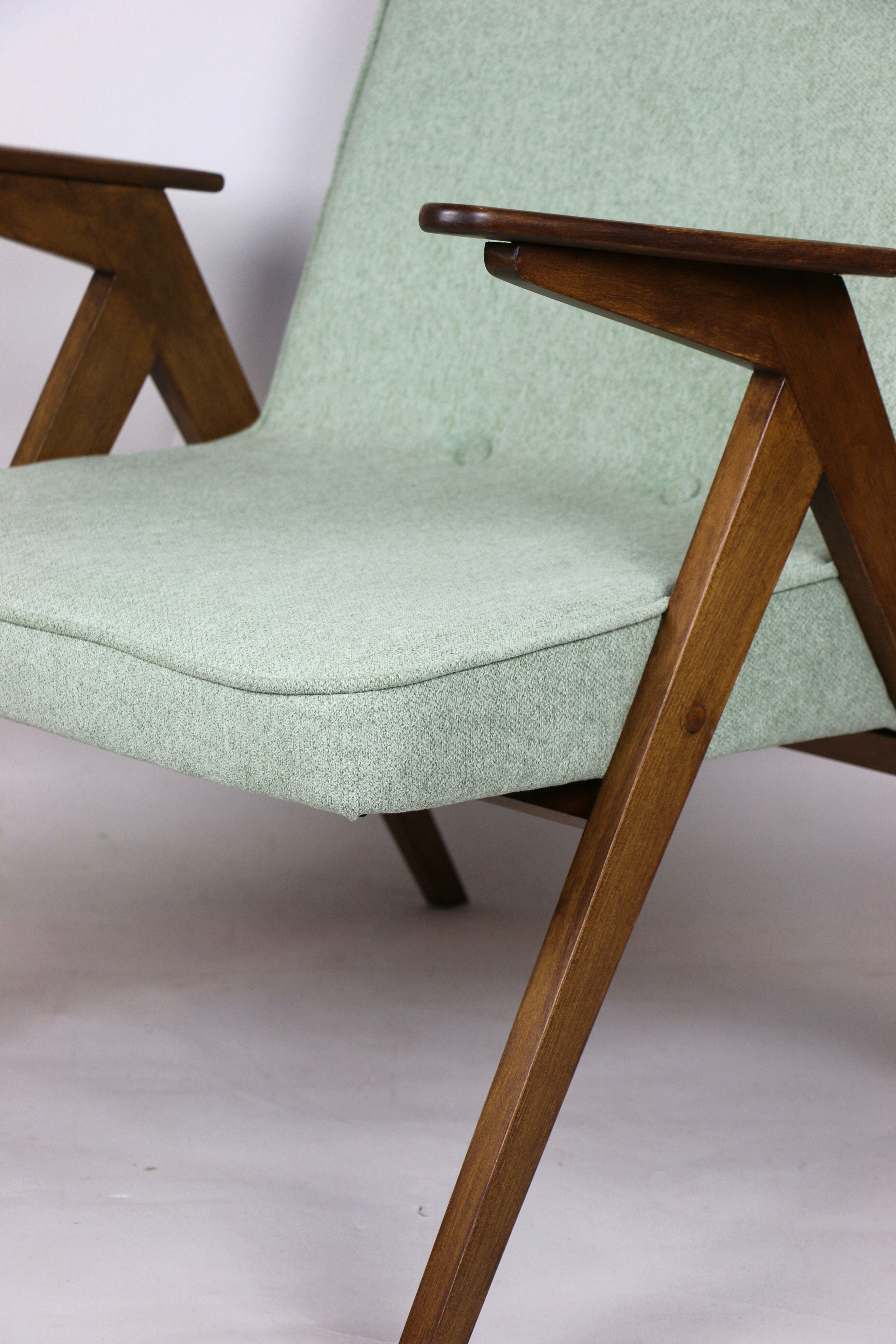 Light green Bunny armchair by Józef Chierowski, 1970s