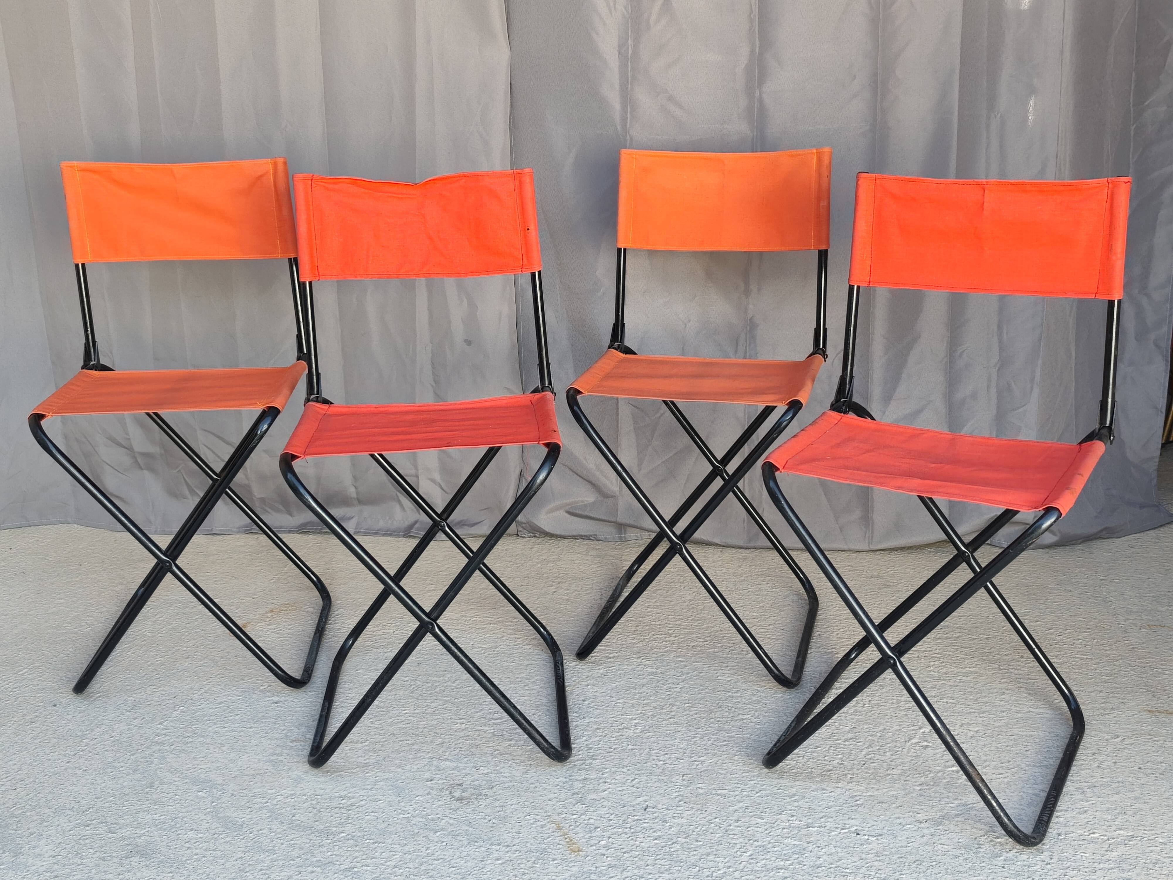 Set of 4 "vintage" folding camping seats