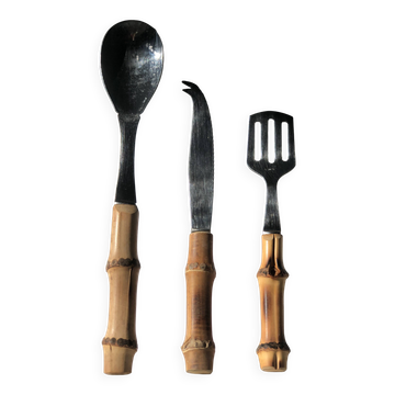 Cutlery set with bamboo handles