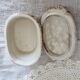 Vintage sugar bowl / candy dish with blackberry basket in slip