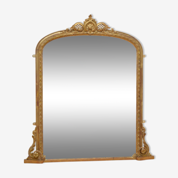 Miroir victorien de mur de Giltwood