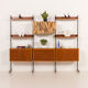 Italian free standing wall unit in teak, 1950s