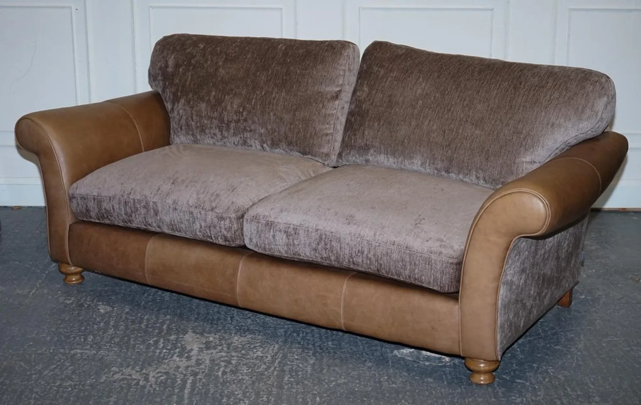 Vintage Three-Seater Sofa in Leather and Fabric by Alexander & James Blake