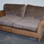 Vintage Three-Seater Sofa in Leather and Fabric by Alexander & James Blake