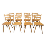 Lot of 8 country bistro chairs 1970