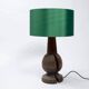 Wooden lamp. New electrical system and lampshade.