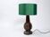 Wooden lamp. New electrical system and lampshade.