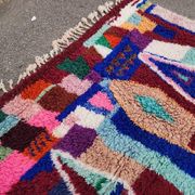 Grand tapis berbère marocain multicolore 350x200 cm – motifs géométriques