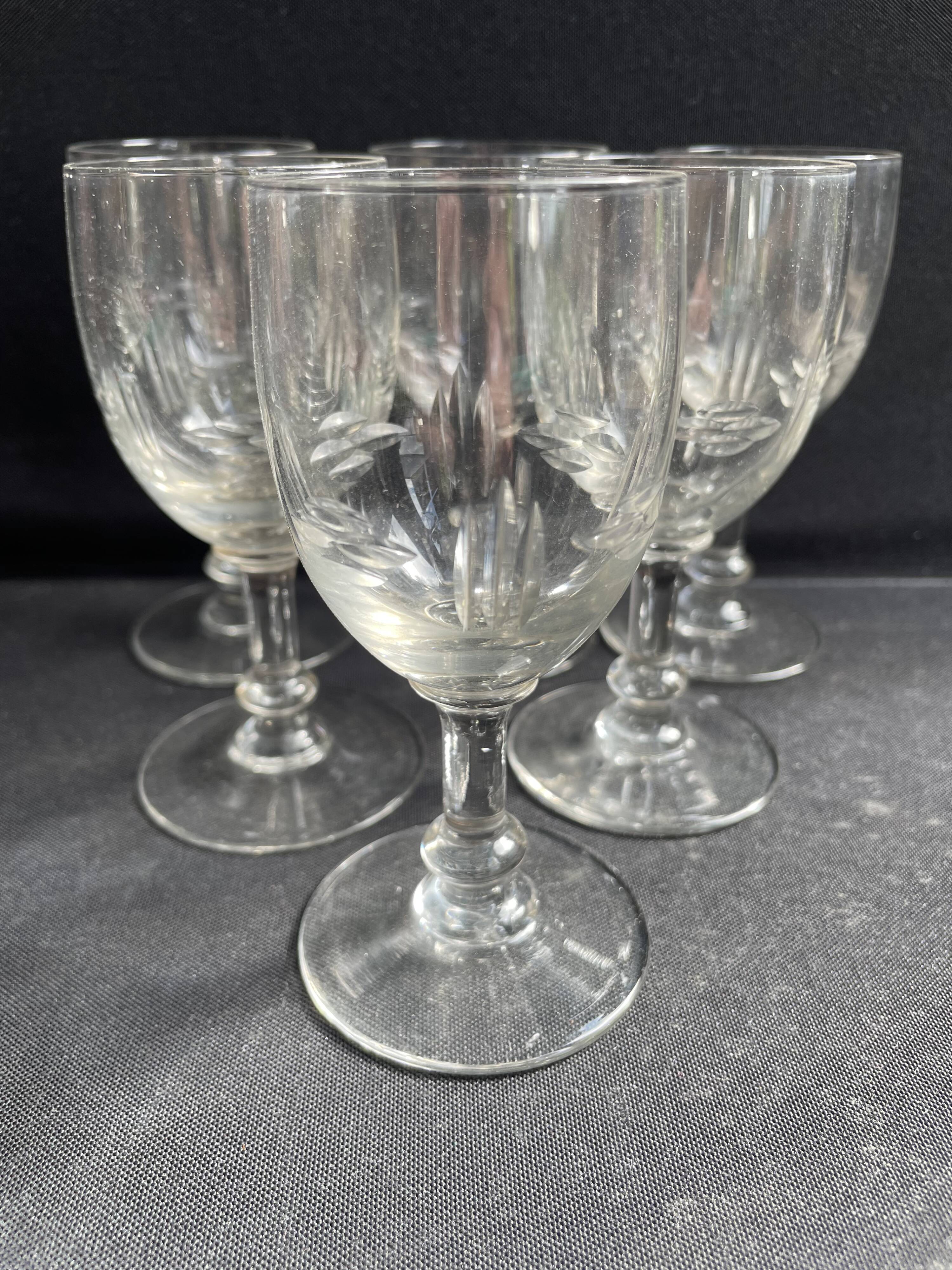 6 vintage port glasses