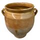 19th-century confit pot. Glazed yellow terracotta pottery.
