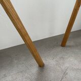 Set of 3 oak tripod stools