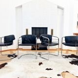 Pair of Italian leather chairs