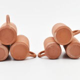 Series of six terracotta cups