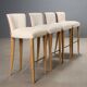 Antique stools by William Yeoward in beech and brass, England, 20th century.