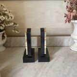 Art Deco onyx and marble bookends