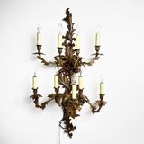 Louis XIV style brass wall lamp 9 arms