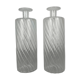 Pair of twisted glass bathroom bottle bottles