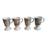 4 art nouveau coffee cups