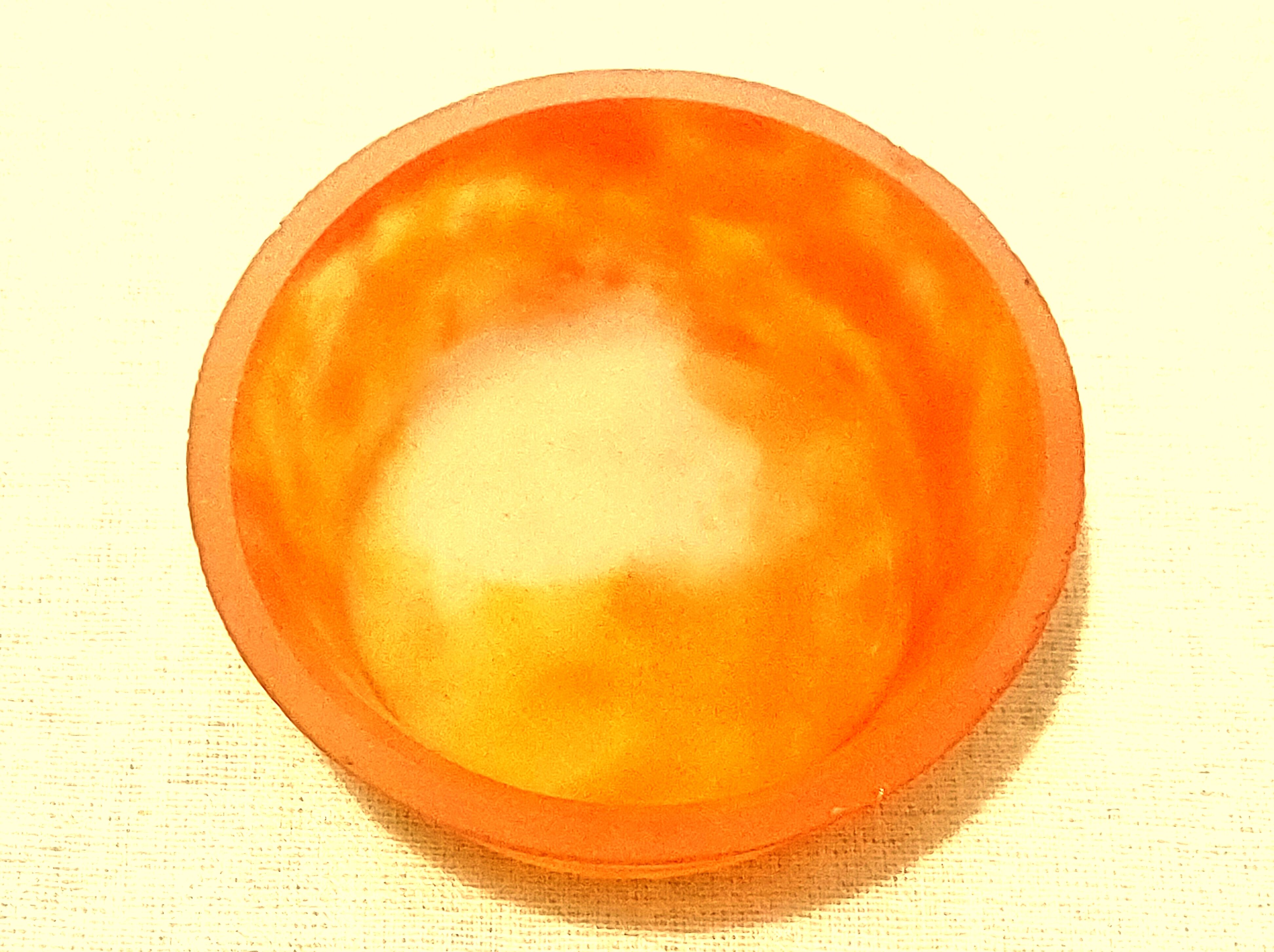 Art-Nouveau ring in glass paste on bronze frame in perfect condition