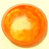 Art-Nouveau ring in glass paste on bronze frame in perfect condition