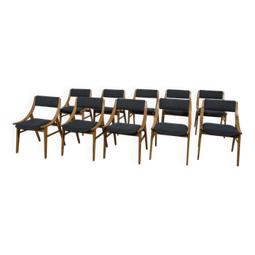 10 chaises Jumper par Zamojska, Pologne années 1970