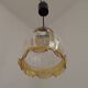 French vintage amber and clear glass ceiling light with white floral decoration.