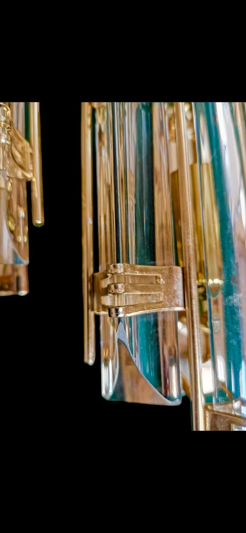 Venini Wall lamps glass murano gold structure , Italy 90 s