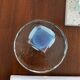 Vintage Mid-Century Murano Glass Ashtray in Frosted Glass with Blue Accents