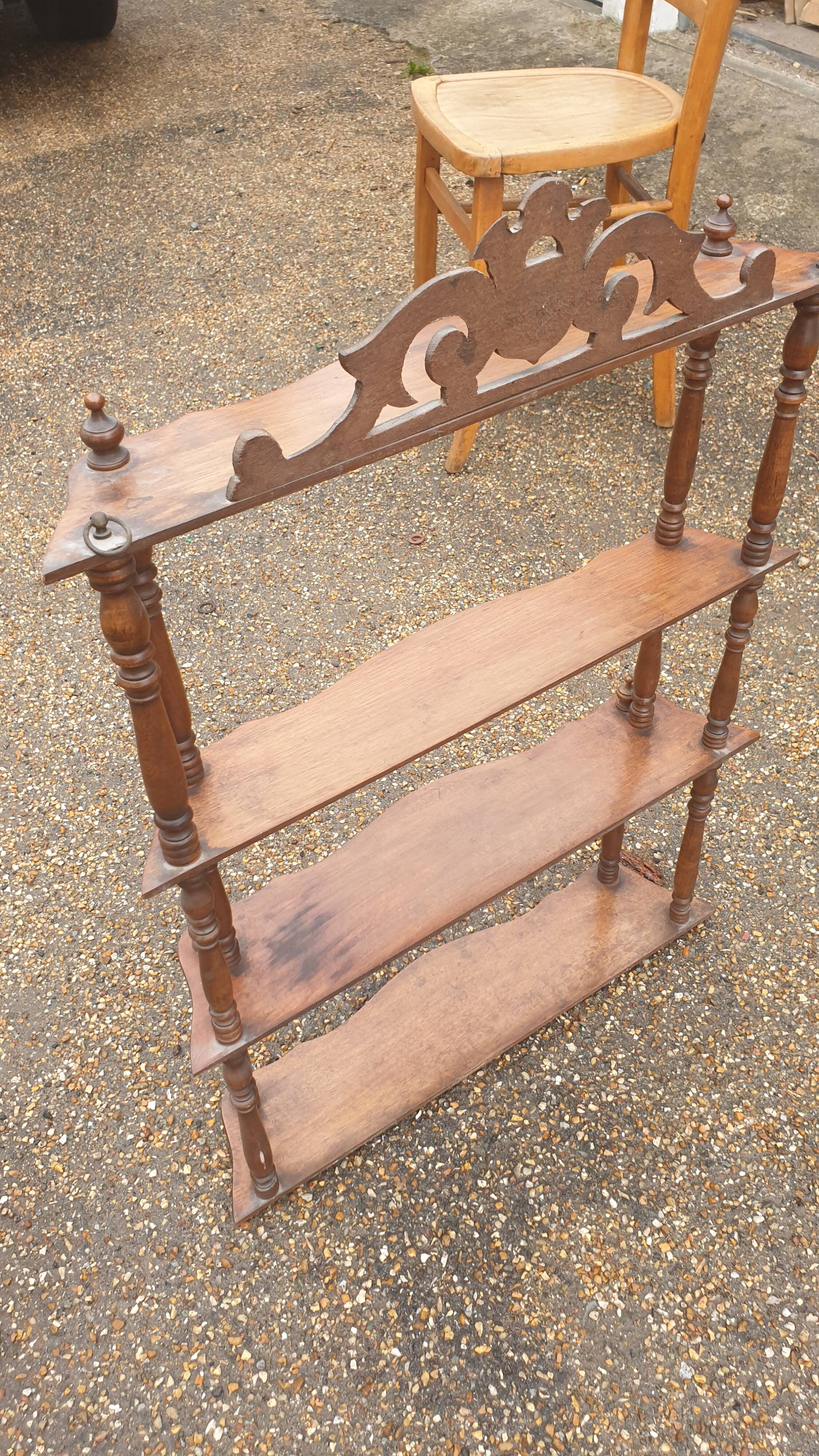 Wall shelf Napoleon III solid walnut