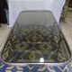 Smoked glass table, metal structure