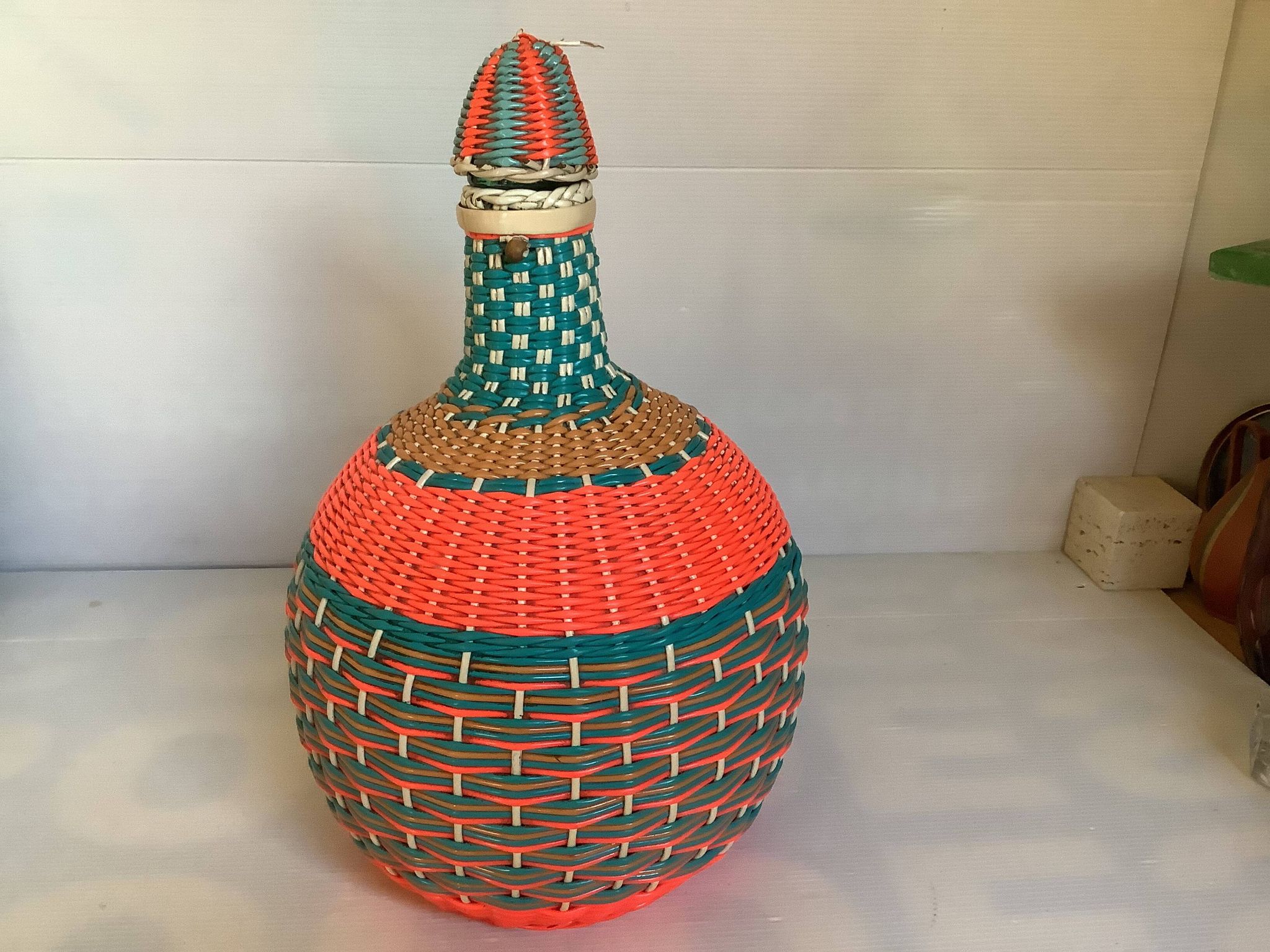 Large vintage decorative floor bottle