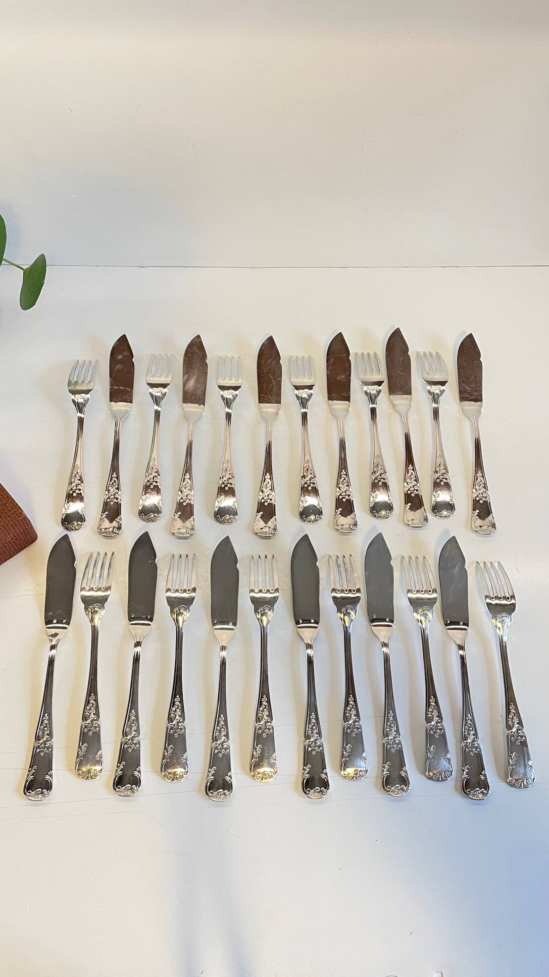 PLATIL 12 Couverts à Poisson  Métal Argenté