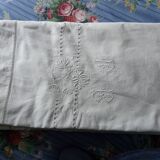 large old sheet imposing monogram PB iris decoration