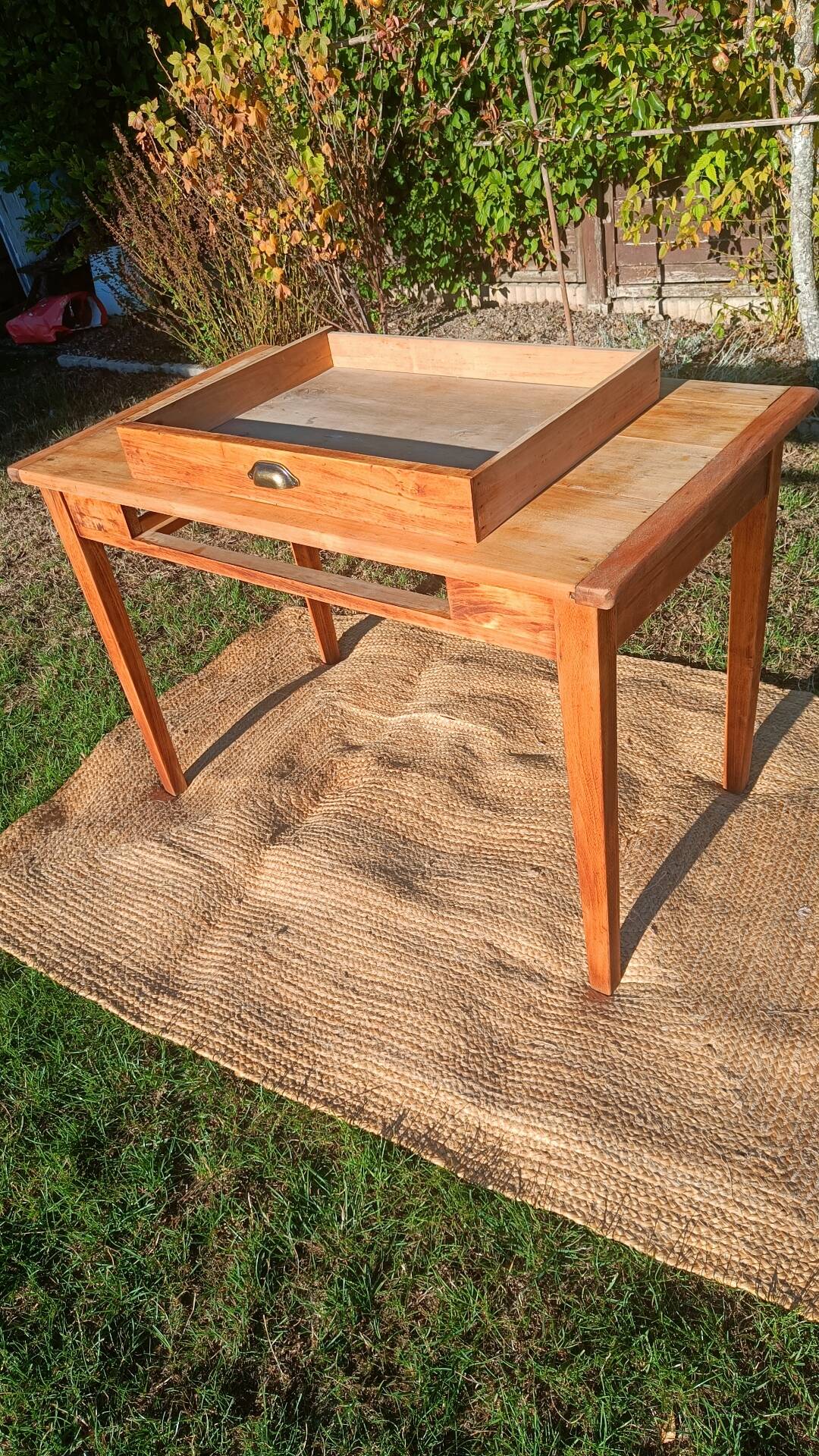 Table bureau bois brut