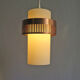 Opaline glass suspension lamp and copper metal ring, 1960s, 2 available