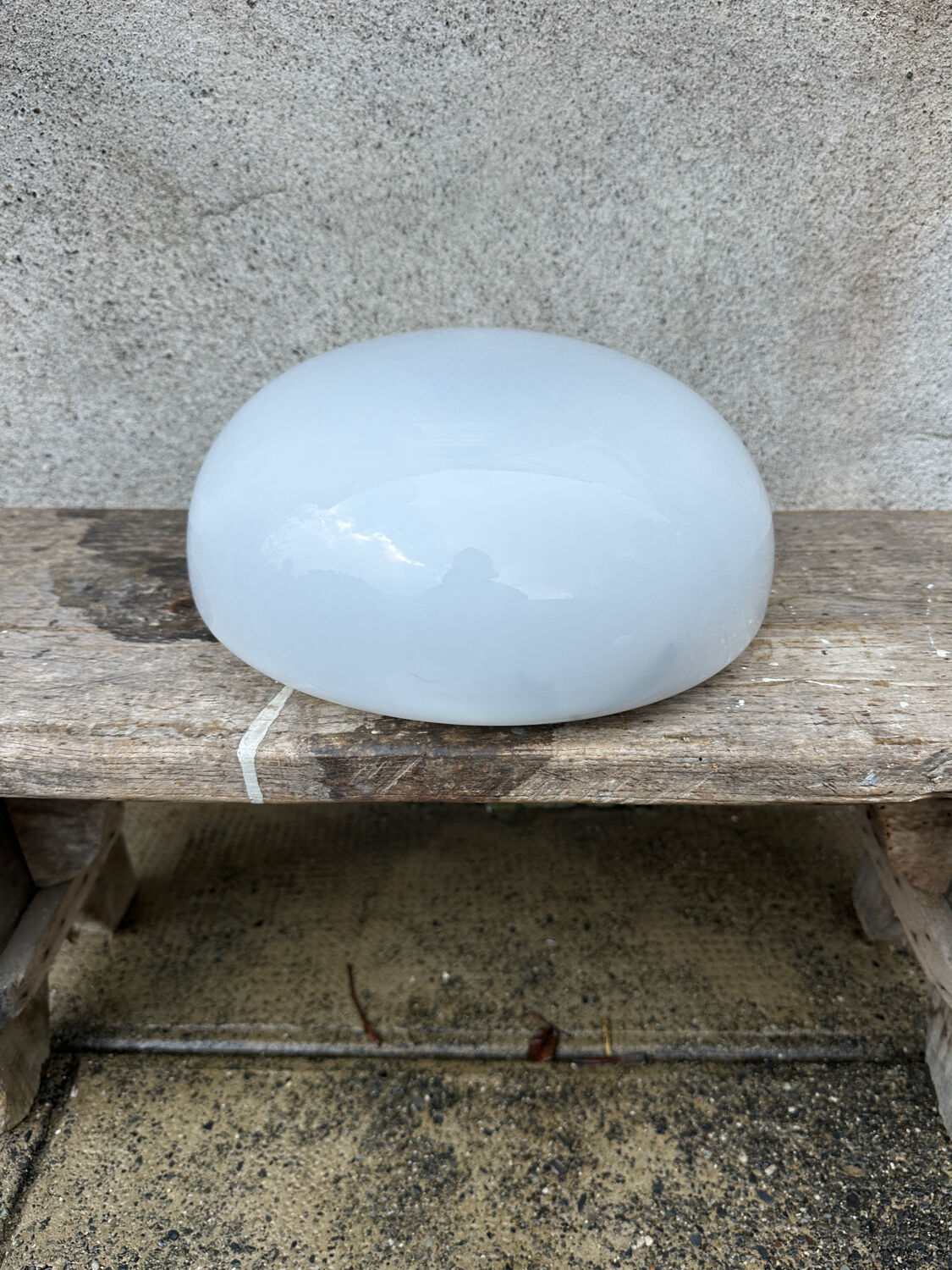 Vintage ceiling light in white opaline, vintage wall sconce.